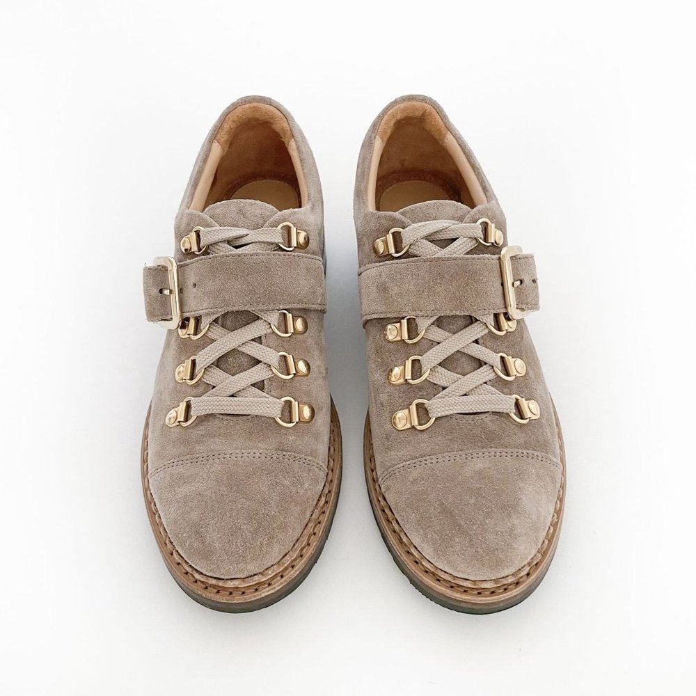The Office of Angela Scott Mr. Logan Oxfords EU 37.5 US 7.5 Taupe Suede Shoes - Picture 2 of 10